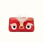 Fendi Red Bag Bug Micro Baguette Bag