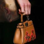 Fendi Tan Floral Embroidered Peekaboo Micro Bag - Fall 2016