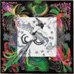 Hermes Mythiques Phoenix Coloriages Silk Twill Scarf 90