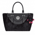 Hill and Friends Liquorice Black Shearling Monster Teddy Bag