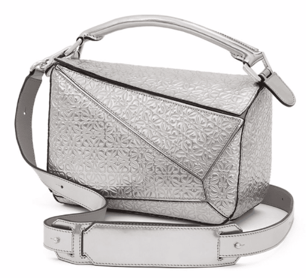 Loewe Small Metallic Embossed Leather Puzzle Shoulder Bag