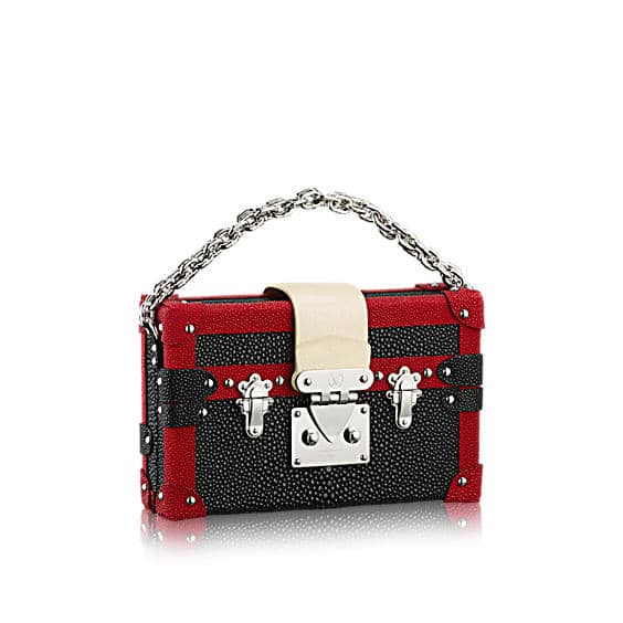 Louis Vuitton Red, White, and Black EPI Chain Flower Petite Malle Silver Hardware, 2016, Red/White/Black Womens Handbag