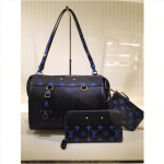 Louis Vuitton Noir/Bleu Monogram Canvas Speedy Amazon MM Bag / Zippy Wallet / Pochette Accessoires