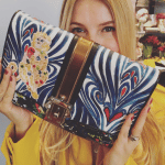 Paula Cademartori Blue Multicolor Printed Clutch Bag - Fall 2016