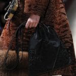 Prada Black Embroidered Drawstring Bag - Fall 2016