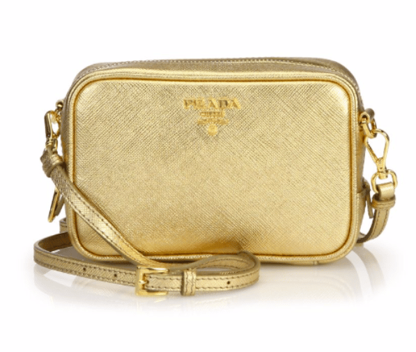 Prada Metallic Saffiano Leather Camera Bag