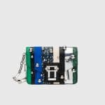 Proenza Schouler Aloe/Electic Blue Exotic Stripe with Ball Detail Hava Clutch Bag