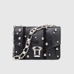 Proenza Schouler Black Exotic Stripe with Ball Detail Hava Chain Shoulder Bag