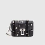 Proenza Schouler Black Exotic Stripe with Ball Detail Hava Clutch Bag