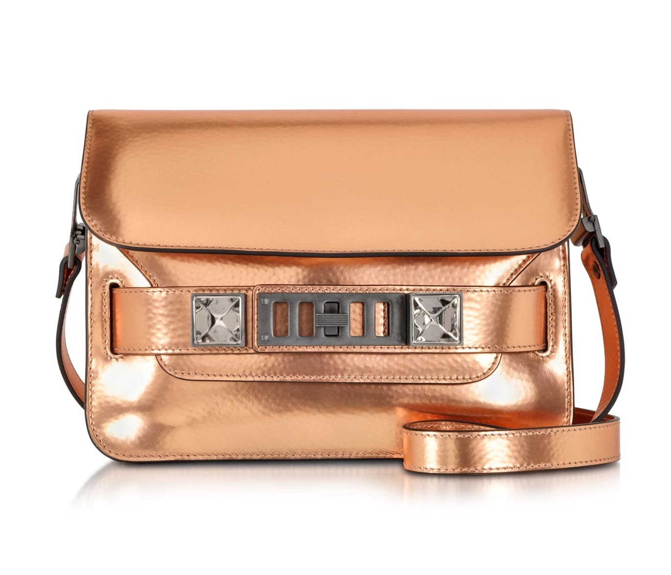 Proenza Schouler PS11 Mini Classic Copper Metallic Leather Shoulder Bag