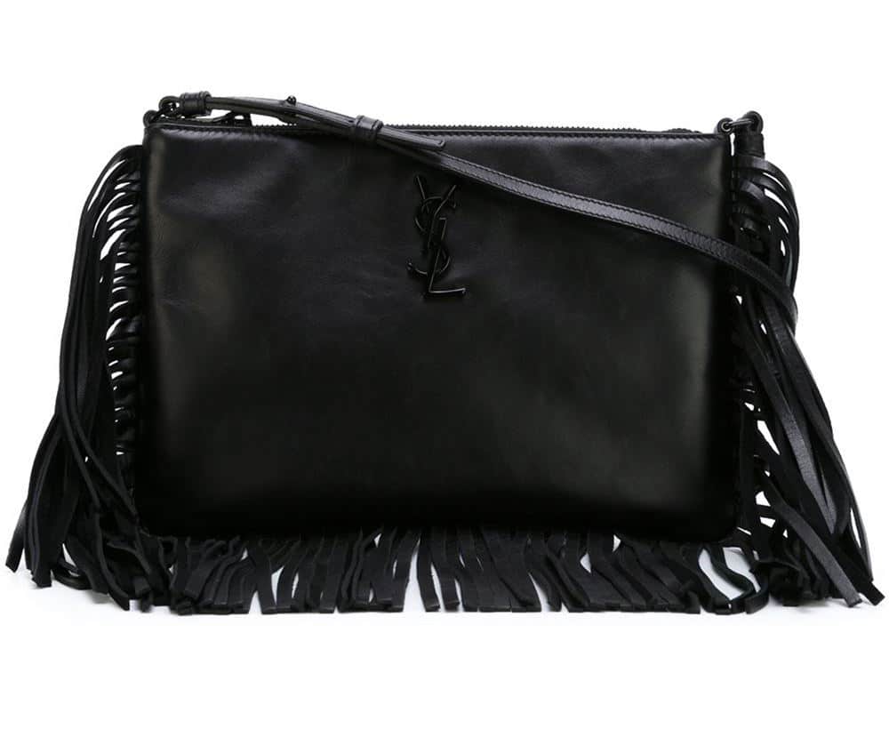 Saint Laurent Fringe Monogram Shoulder Bag