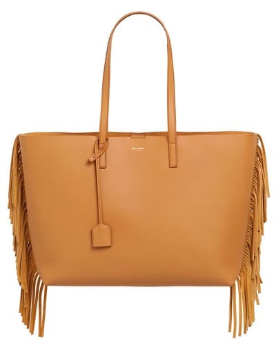 Saint Laurent Fringed Leather Tote Bag