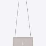 Saint Laurent Light Grey Medium Monogram Kate Satchel Bag
