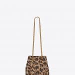Saint Laurent Natural/Black Leopard Woven Polyester Baby Emmanuelle Chain Bag