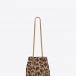 Saint Laurent Natural/Black Leopard Woven Polyester Baby Emmanuelle Chain Bag