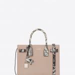 Saint Laurent Powder Pink with Black/White Embossed Python Baby Sac De Jour Bag