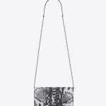 Saint Laurent White/Black Python Embossed Monogram Chain Wallet Bag