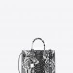 Saint Laurent White/Black Python Embossed Nano Sac De Jour Bag