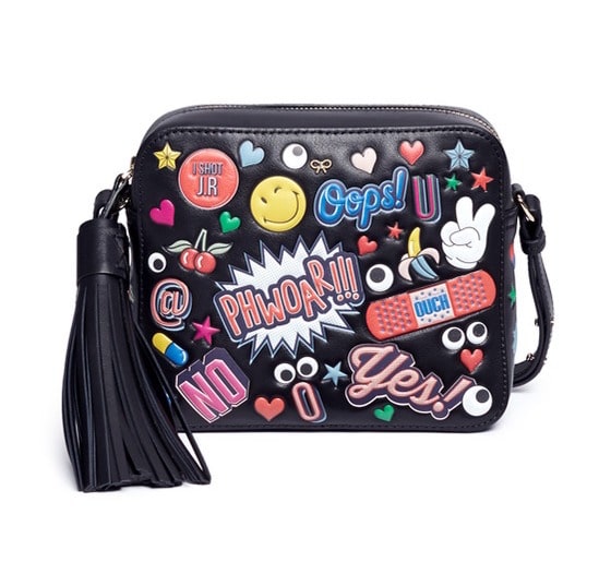 Anya Hindmarch All Over Stickers Embossed Leather Crossbody Bag