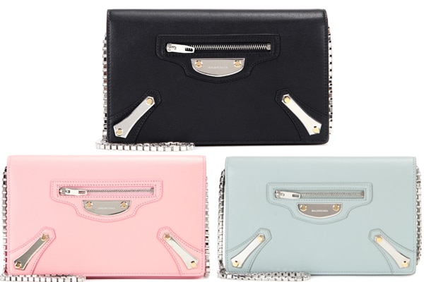 Balenciaga metallic sales edge chain wallet