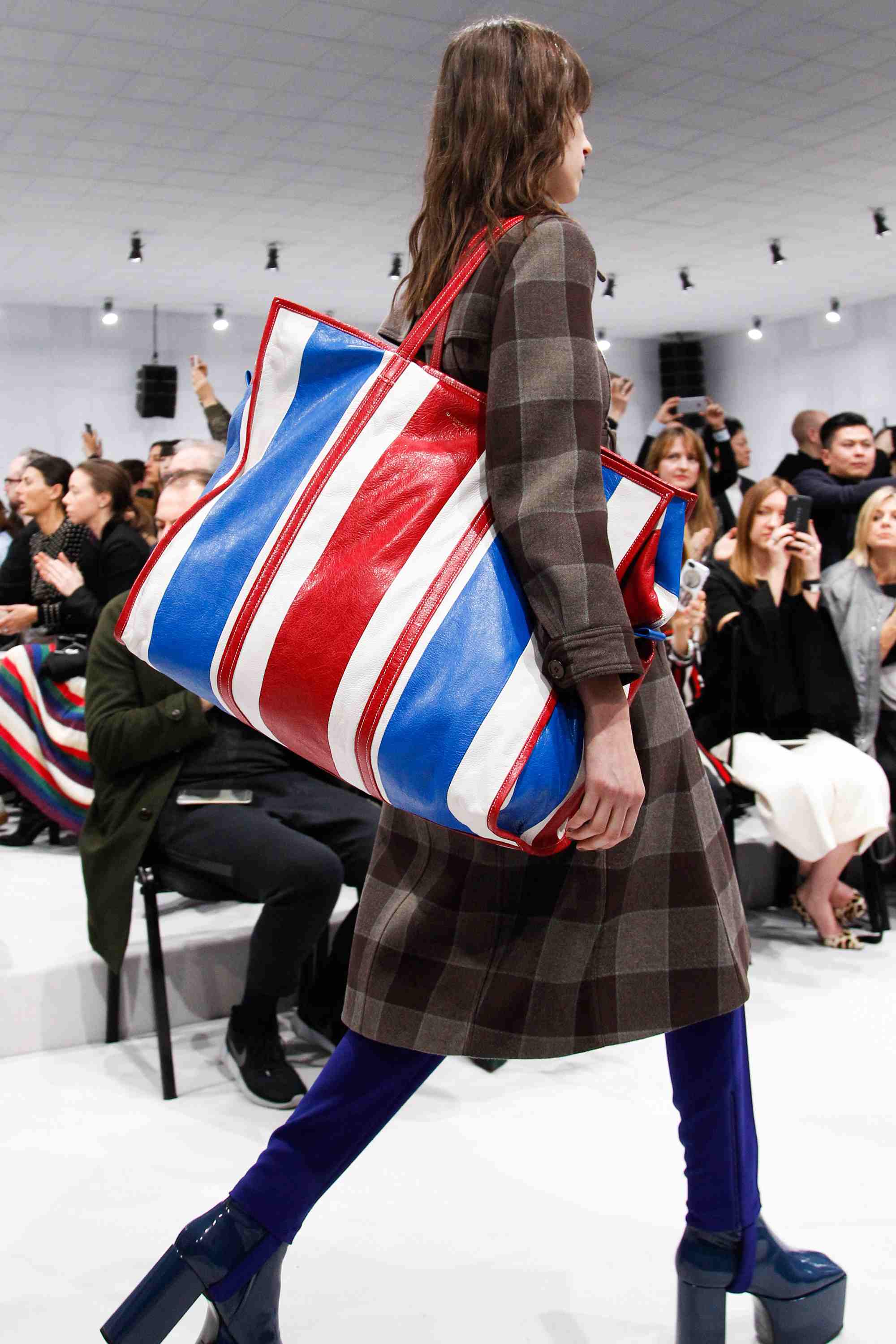 balenciaga red white blue bag