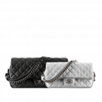 Chanel Black and Silver with Chain Detail Flap Bags