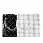 Chanel Black and White Tweed/Resin Small Zipped Shopping Bags