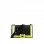 Chanel Black/Gray/Yellow Boy Chanel Fluo Small Flap Bag