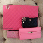 Chanel Fuchsia Beauty CC O-Case Casino Medium Bag and Black Casino Coin Purse