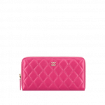 Chanel Lambskin Quilted Zipped Wallet