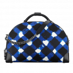 Chanel White/Blue/Black Printed Toile Bowling Bag