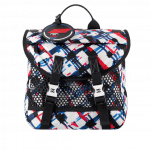 Chanel White/Blue/Red/Black Printed Nylon and Mesh Backpack Bag