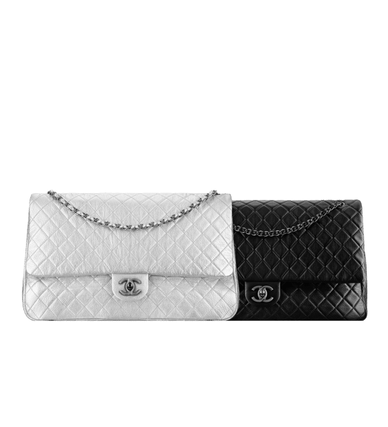 Chanel XXL Airline Flap, Charcoal Iridescent Calfskin with Gold Hardware,  New in Dustbag WA001