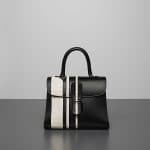 Delvaux Noir/Ivory Sporty Stripes Exotic Brillant MM Bag