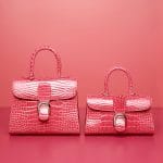 Delvaux Rose Candy Alligator Brillant MM and Brillant East:West Mini Bags