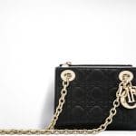 Dior Black Lady Dior with Double Chain Mini Bag