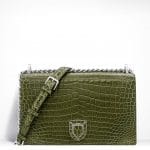 Dior Olive Green Crocodile Diorama Flap Bag