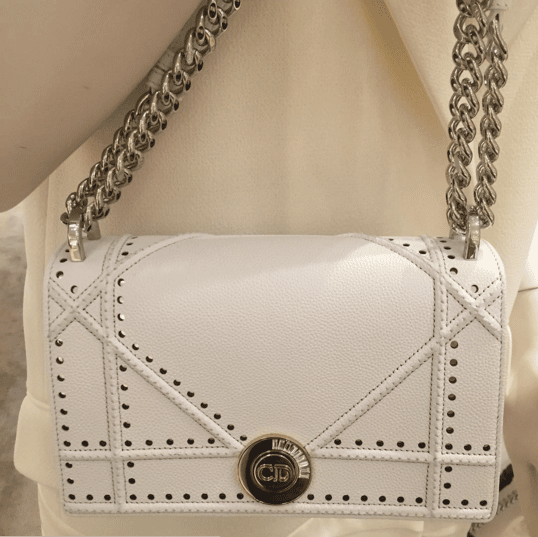 Dior White Perforated Diorama Flap Bag 3