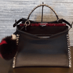 Fendi Black/Rock Calfskin/Elaphe Fashion Show Peekaboo Bag