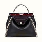 Fendi Black/Rock Calfskin/Elaphe Fashion Show Peekaboo Large Bag