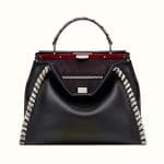 Fendi Black/Rock Calfskin/Elaphe Fashion Show Peekaboo Large Bag