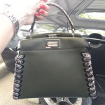 Fendi Black/Rock Calfskin/Elaphe Fashion Show Peekaboo Mini Bag