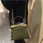 Fendi Olive Green/Beige Calfskin/Elaphe Fashion Show Peekaboo Mini Bag