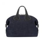 Givenchy Blue Denim and Black Leather Nightingale Medium Bag