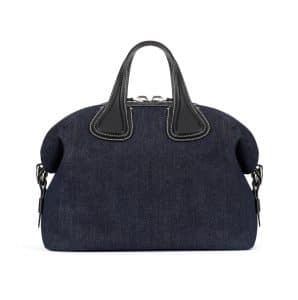 Givenchy Blue Denim and Black Leather Nightingale Medium Bag