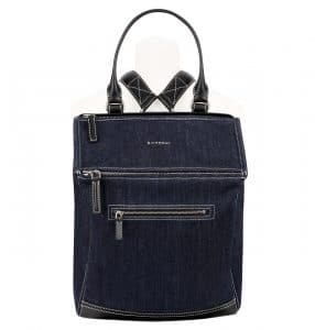 Givenchy Blue Denim and Black Leather Pandora Backpack Small Bag