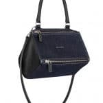 Givenchy Blue Denim and Black Leather Pandora Small Bag