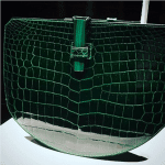 Hermes Green Crocodile Baton De Craie Clutch Bag - Fall 2016