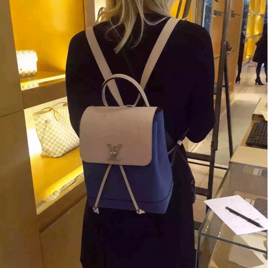 Louis Vuitton Denim/Creme Lockme Backpack Bag 1