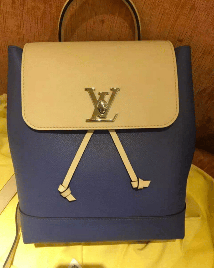 Louis Vuitton Denim/Creme Lockme Backpack Bag 2